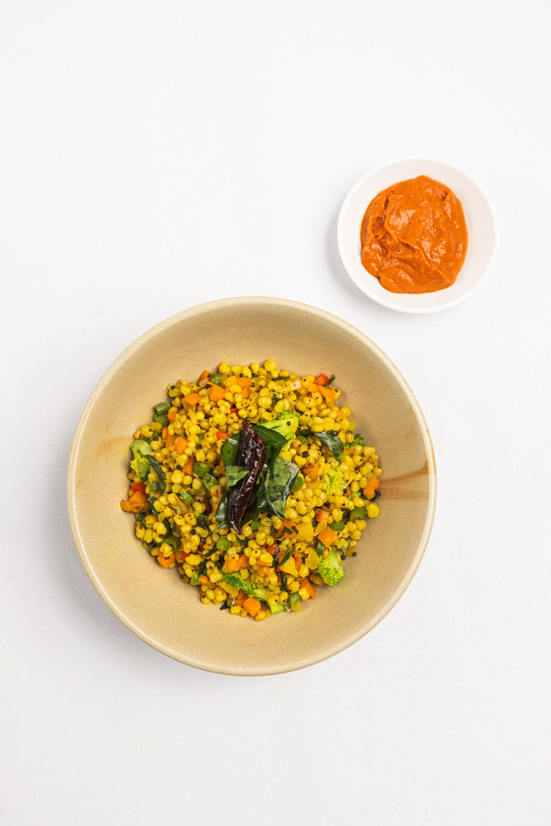 Jowar Upma with Roasted Tomato Chutney